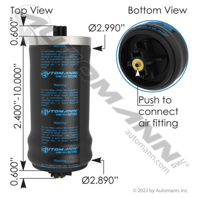 ABSZ70-7056 LINK FRGHTLNR CAB AIR SPRING - Sadler Power Train Inc