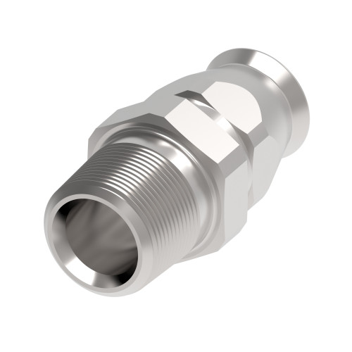 Aeroquip 190627-6-6C - Fitting Reusable Teflon NPTF Male Straight Stainless Steel