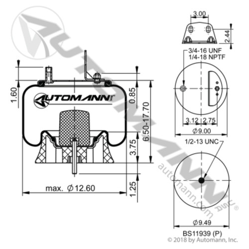 AB1DK23I-9482 AR BAG AIR SPRING NEWAY HENDRICKSON