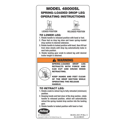 SAF-Holland XB-DCL-031-79 - Decal Model 48000 Spring Loaded