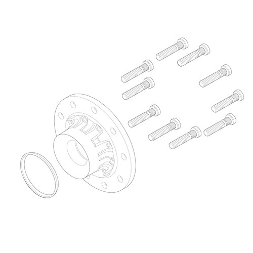 SAF-Holland 2073190000150 - Hub Assembly Long Stud Gen I C88