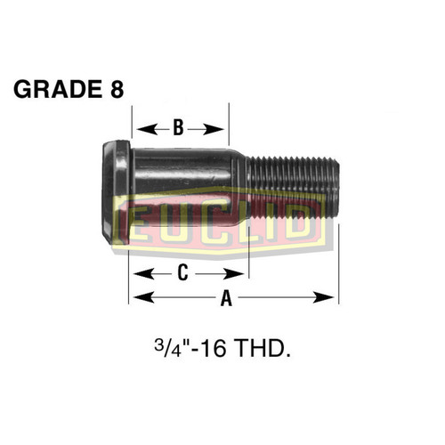 E-5618-L WHEEL END HARDWARE - LEFT HAND WHEEL STUD