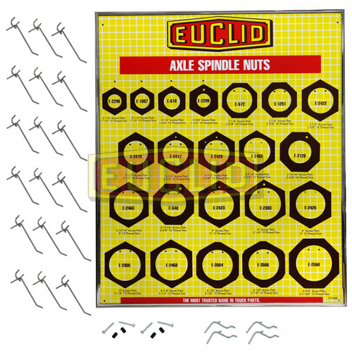 Euclid E-7648 - Spindle Nut Display Board for Organizing & Showcasing Fasteners