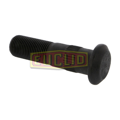 Euclid E-8947-R - 3/4-16 UNF-2A Serrated Grade 8 Wheel Stud, Stepped Body, Round Head, 2 31/32" Length - Right Hand