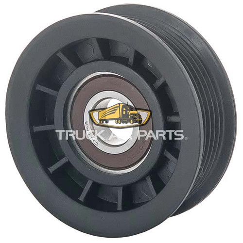 TruckAir Parts 18-5690 - Air Conditioning Idler Pulley, 3-1/4 Inch Outer Diameter, 6 Groove, Front Side Location