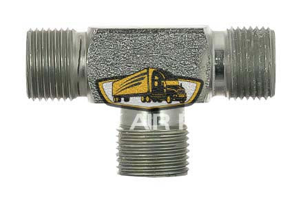 TruckAir Parts 08-5677 - #10 Male Insert O-Ring Dual Air Conditioning Tee Steel Block Fitting