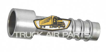 TruckAir Parts 08-8101 - Straight Steel Air Conditioning (A/C) Repair Fitting, Weld-On Outer Lip #8 to #6