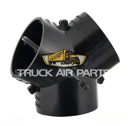 TruckAir Parts 09-4414 - Y-Shaped Duct Hose Adapter Splicer, 2.5 Inch, Plastic
