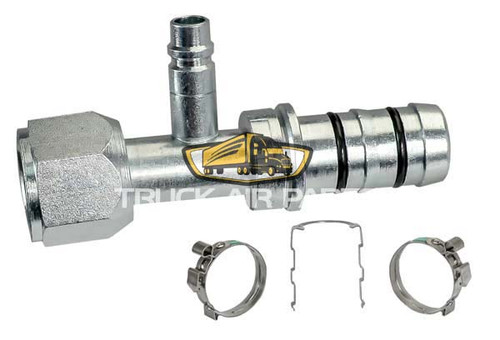 TruckAir Parts 08-6039E - Ez Clip Female O-Ring Fitting, Straight Steel Fitting With Port