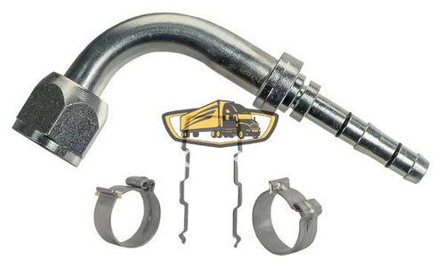 TruckAir Parts 08-6976E - Ez Clip Female O-Ring Fitting, 90 Degree Steel Air Conditioning Fitting