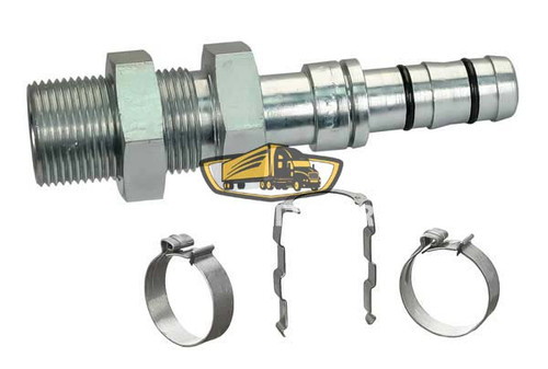 TruckAir Parts 08-8082E - EZ Clip Bulkhead Fitting, Straight, Hose Fitting, Steel