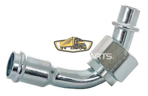 TruckAir Parts 10-3027S - 90 Degree Steel Heater Hose Nipple Fitting, 3/4"-16 Female Clamp
