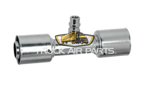 TruckAir Parts 08-3103BR - Straight Steel Splicer Fitting, #14 x #14 Hose End with 13 Millimeter Port