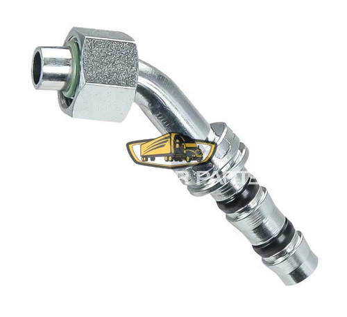 TruckAir Parts 08-6472Q - 45 Degree Female O-Ring Air Conditioning Fitting 10x08 Steel