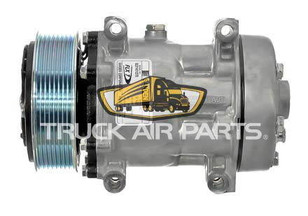 TruckAir Parts 03-3718T - Sanden SD7H15 Flex Style AC Compressor, Direct Mount, 8 Groove, 119mm Clutch, 24V