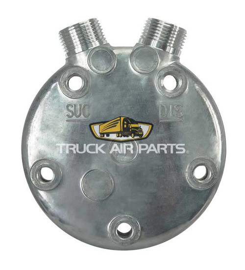 TruckAir Parts 03-6544 - Sanden 5H14 Compressor Rear Head Style C - Vertical Tube-O 1 Inch x 14 Connection