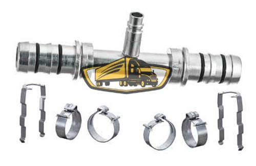 TruckAir Parts 08-3416E - Ez Clip Splicer Straight Steel Hose End Fitting #16 X #16