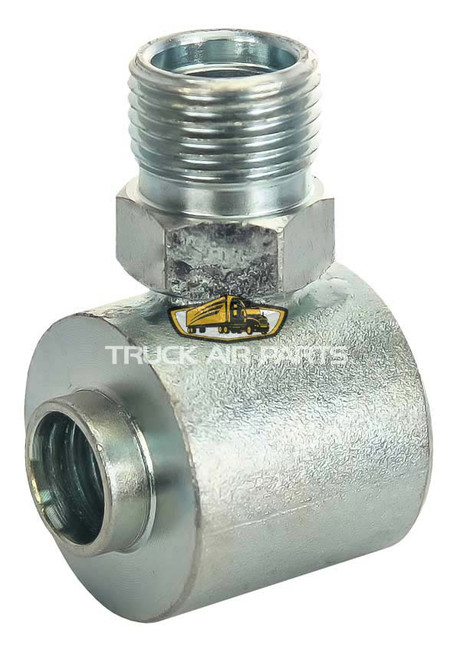 TruckAir Parts 08-3045S - A6 Air Conditioning Discharge Fitting, Number 8 Male Insert O-Ring, 90 Degree, GM Service Valve