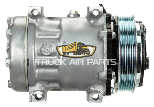 TruckAir Parts 03-3815 - Sanden SD7H15E 12V 6-Groove 119mm Enhanced Style A/C Compressor with 1-Year Warranty