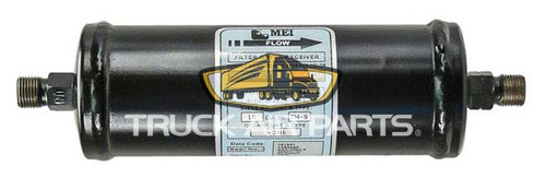 TruckAir Parts 07-3054A - Inline Air Conditioning Receiver Drier, 2.5 Inch Diameter, 3/8 Inch Male O-Ring, 10 Inch Length, Off-Road Application