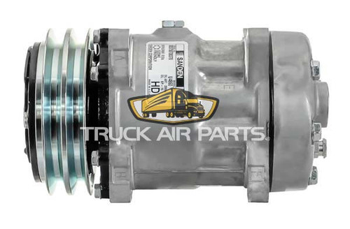 TruckAir Parts 03-3702 - Sanden SD7H15 Standard Flex 12V Air Conditioning Compressor with 125mm 2 Groove Clutch