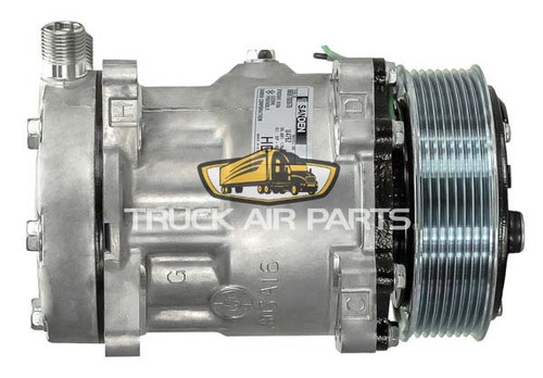TruckAir Parts 03-3718A - Sanden SD7H15 Standard Compressor, 8 Groove, 119mm Clutch, 24V
