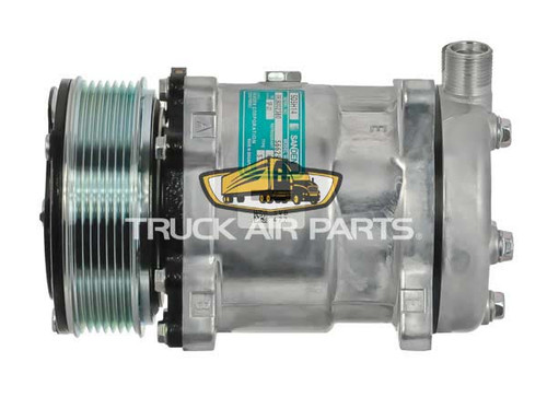 TruckAir Parts 03-3484 - Sanden SD5H14 Standard Compressor with 7 Groove 119mm Clutch - 12V