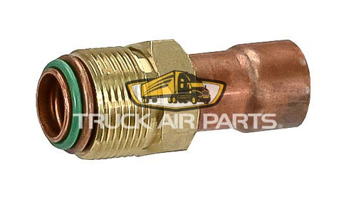 TruckAir Parts 08-8119 - A/C Repair Fitting, Straight, #8, Weld-On Evaporator, Copper