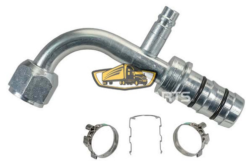 TruckAir Parts 08-6943E - EZ Clip Female O-Ring Fitting, 90 Degree Steel, #10 Fitting End, #16 Hose End
