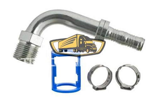 TruckAir Parts 08-5953BC - BurgaClip Male Insert O-Ring Fitting, 90 Degree Steel Air Line Fitting