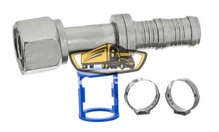 TruckAir Parts 08-6074BC - BurgaClip Female O-Ring Straight Fitting Steel #10 to #12 Reduced Diameter Hose End