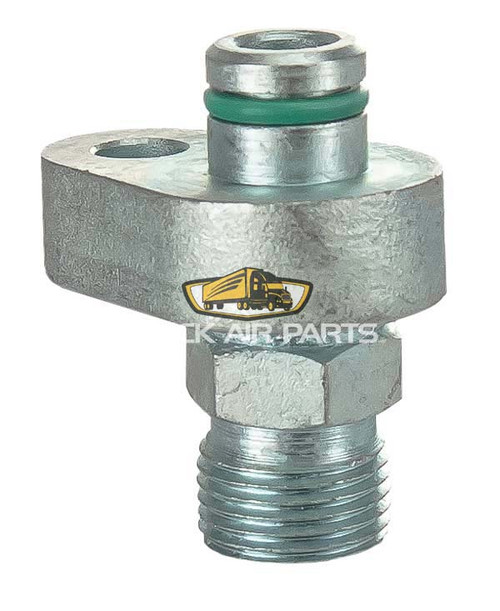 TruckAir Parts 08-0802S - Navistar Flange Pad Fitting Straight Steel Air Conditioning AC Repair Adapter