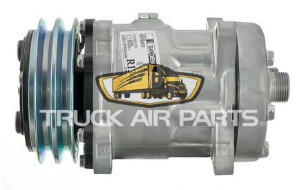 TruckAir Parts 03-3728 - Sanden SD7H15 Standard Air Conditioning Compressor, 2 Groove, 125mm, 24V