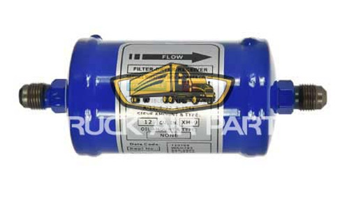 TruckAir Parts 07-3052A - A/C Drier Inline Receiver Drier, 2-3/4 Inch Diameter, 3/8 Inch #6 MF Connections