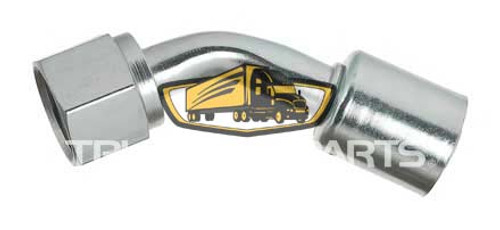 TruckAir Parts 08-6464BS - Air Conditioning Fitting, 45 Degree, Female O-Ring, #12 Hose, Steel