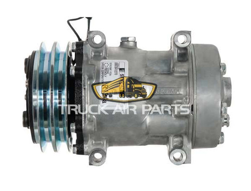 TruckAir Parts 03-3822 - Sanden SD7H15 Enhanced Air Conditioning Compressor, 2 Groove, 125mm, 24V