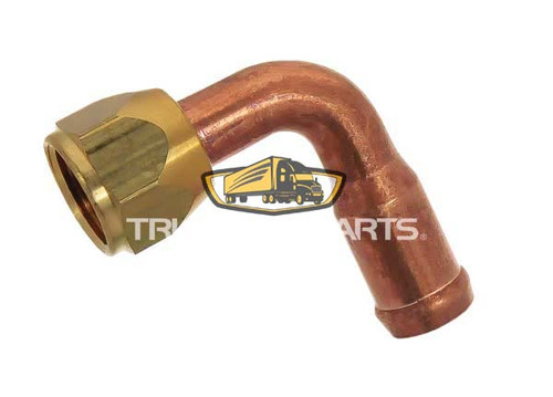 TruckAir Parts 10-3027 - 90 Degree Copper Heater Fitting 3/4"-16 Female Clamp Hose Nipple