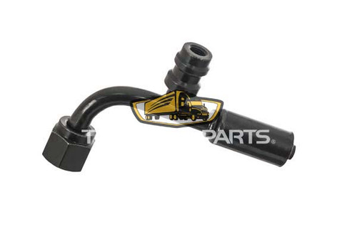 TruckAir Parts 08-6931BR - Air Conditioning Fitting Beadlock with Port, 90 Degree Female O-Ring, Steel