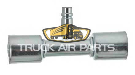 TruckAir Parts 08-3424BS - A/C Splicer With Port, Steel, #12 x #12 Hose End, Straight