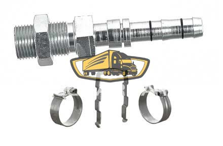 TruckAir Parts 08-8078E - EZ Clip Male Bulkhead Straight Fitting #8 Hose, Steel