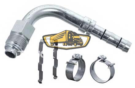 TruckAir Parts 08-5962E - Ez Clip Mobile O-Ring 90 Degree Male Fitting - #8 Hose and Fitting End - Steel