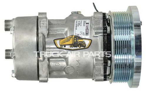 TruckAir Parts 03-3407 - Sanden SD7H15-SHD Super Heavy Duty A/C Compressor, 8 Groove, 133mm, 12V, R134A