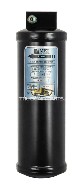 TruckAir Parts 07-0614A - Freightliner A/C Receiver Drier, 3 Inch Diameter, #6 Slimline Inlet, 10 Inch Length