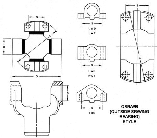 5C-5X 1480 TO 5C CONVERSION UJOINT