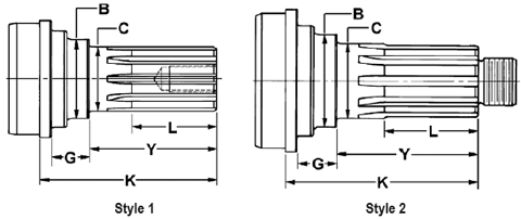Spicer 3-54-611 - Drive Shaft Midship Spline Stub Shaft