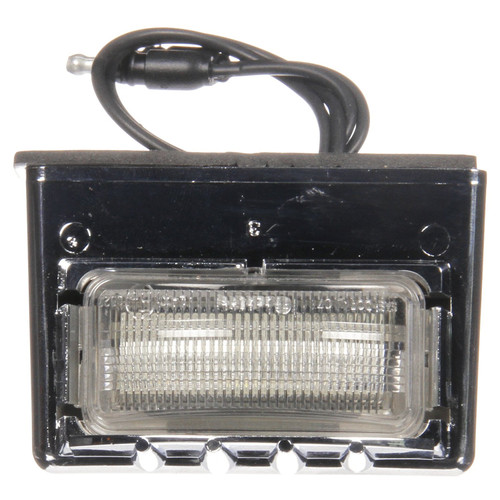 Truck-Lite 15060 - 15 Series LED 3 Diode License Plate Light, Rectangular Chrome Bracket Mount, Hardwired, 0.180 Bullet, 12V Kit