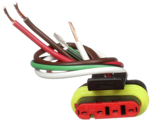 Truck-Lite 94831 - Stop Turn Tail And Backup Plug, 16 Gauge GPT Wire, Fit 'N Forget Four Pin, Stripped End, Eight inch
