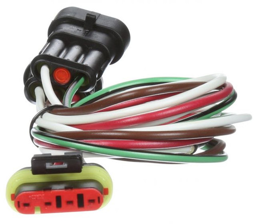94966 STOP/TURN/TAIL & BACK-UP PLUG, 16 GAUGE GPT WIRE, FIT 'N FORGET 4 PIN, LED SUPER SEAL/3 POSITION CONNECTOR 282105, 24 IN.
