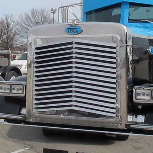 Trux TP-1102 - Long Hood Louvered Grill Bar Kit 15 Bars Angled for Peterbilt 379/378/359 (All Years)