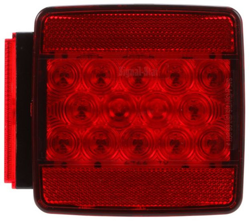 Truck-Lite 5056D - Signal-Stat Led Red/Clear Acrylic Lens Left Hand Combo Box Light, 2 Stud, Hardwired, Stripped End, 12V Display